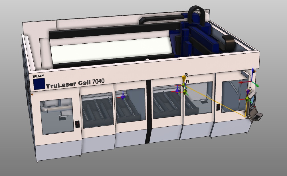 Simulierte Trumpf TruLaser Cell 7040 in der 3D-Simulation